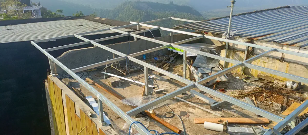 proses kanopi baja dan stainless